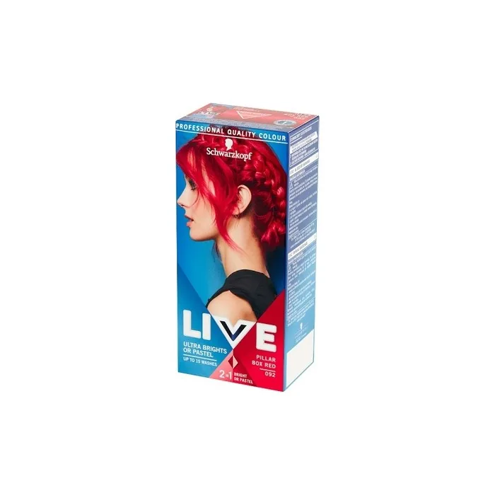 Schwarzkopf Live Ultra Brights Or Pastel Semi-Permanent Hair Color 092 Intense Red