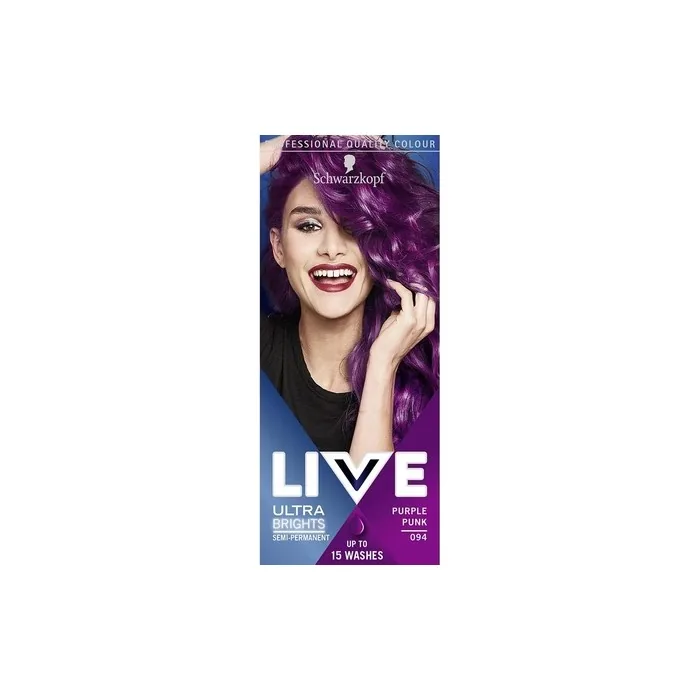 Schwarzkopf Live Ultra Brights Purple Punk Semi-Permanent Hair Dye 094 Purple