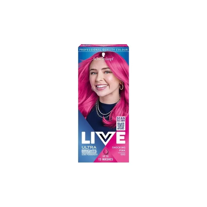 Schwarzkopf Live Ultra Brights Or Pastel Hair Dye Semi-Permanent 093 Shocking Pink