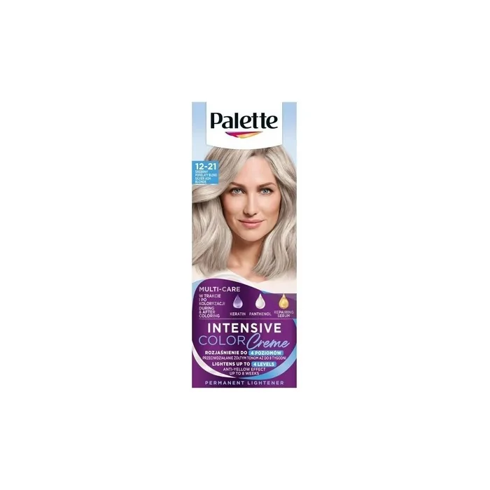 Schwarzkopf Palette Intensive Color Creme 12-21 Silver Ash Blonde Hair Dye 110ml - Pack of 2