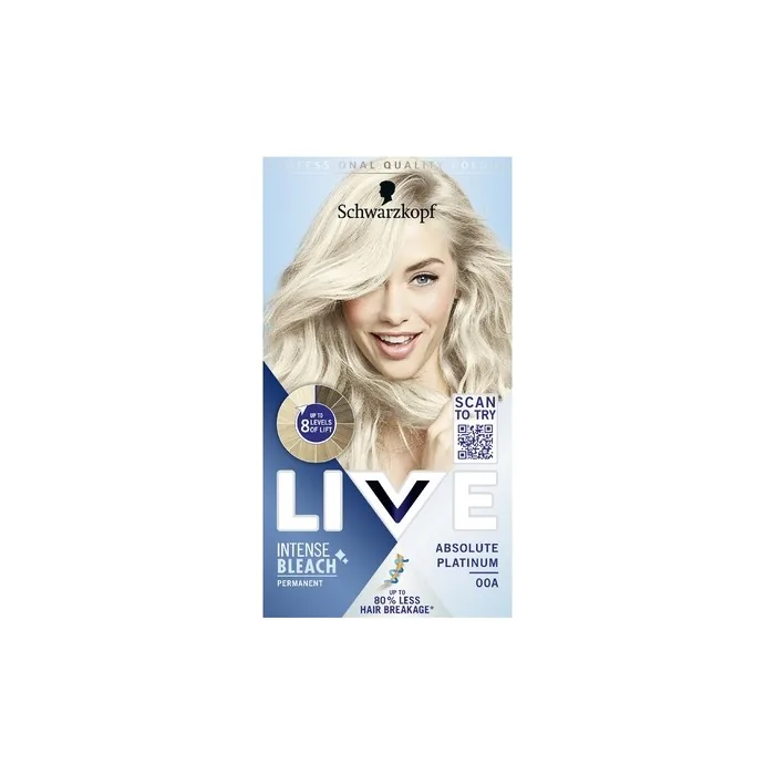 Schwarzkopf Live Intense Bleach Hair Lightener 00a Absolute Platinum