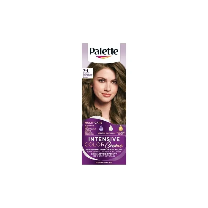 Palette Intensive Color Creme Hair Color Cream 7-1 Cool Medium Blonde