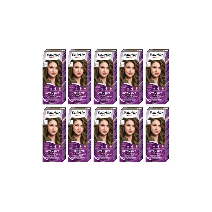 Schwarzkopf Palette Intensive Color Creme 7-1 Ash Medium Brown - Pack of 10