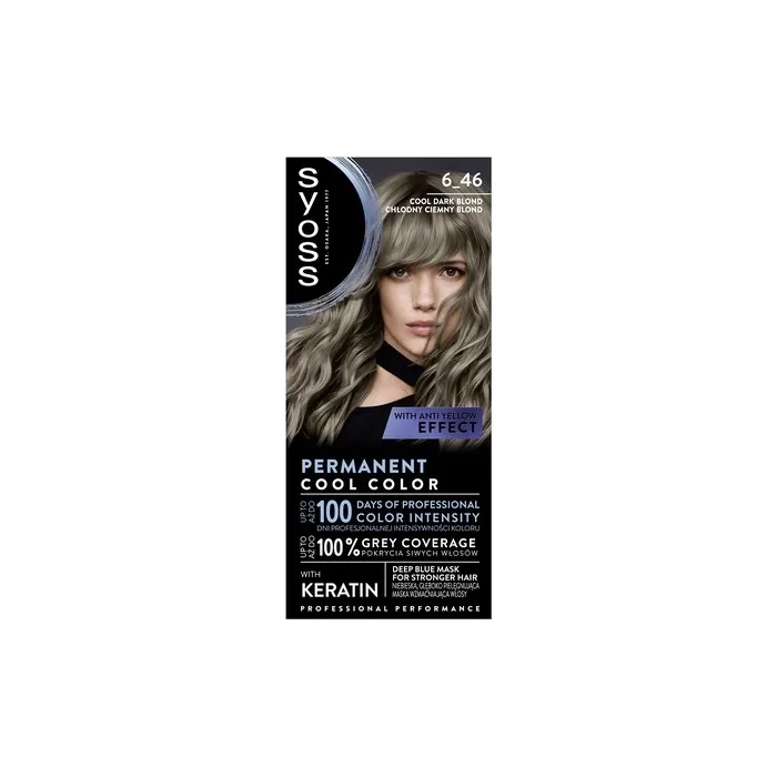 Syoss Permanent Cool Color Hair Dye 6-46 Cool Dark Blonde