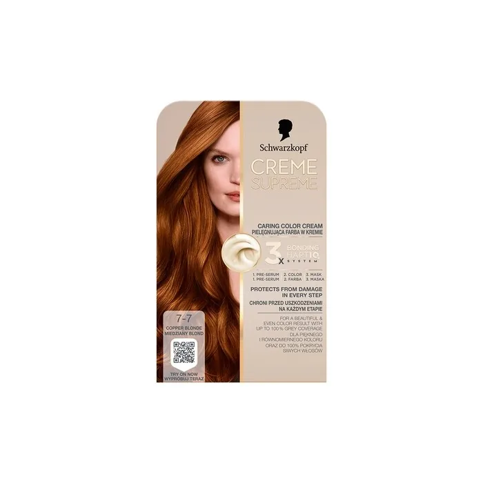 Schwarzkopf Creme Supreme Hair Color Shade 77 Copper Dark Blonde