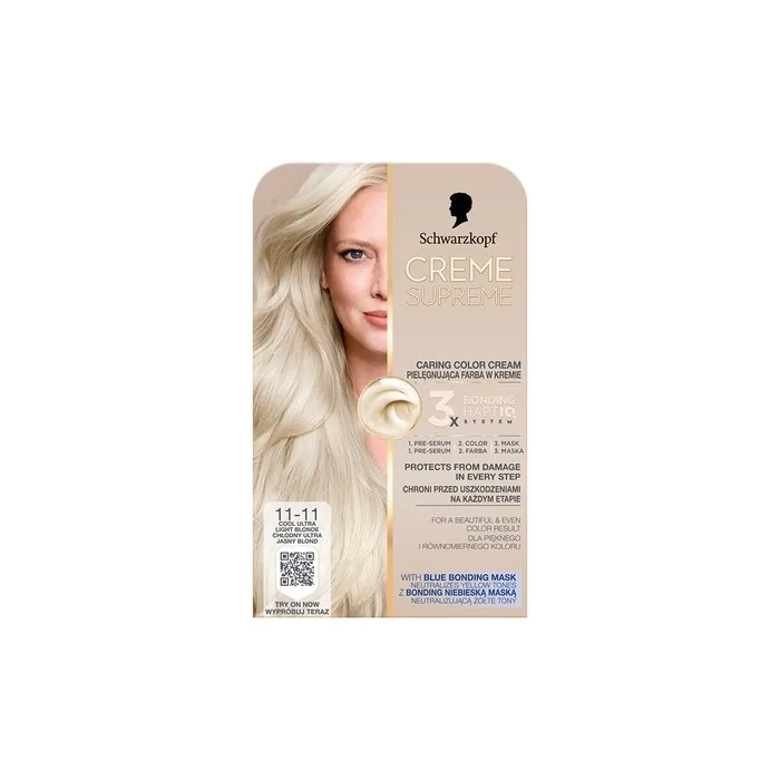 Schwarzkopf Creme Supreme Hair Color Shade 1111 Ultra Light Titanium Blonde