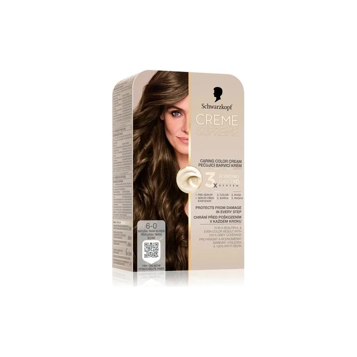 Schwarzkopf Creme Supreme Permanent Hair Dye Color 60 Natural Dark Blonde 60 Ml