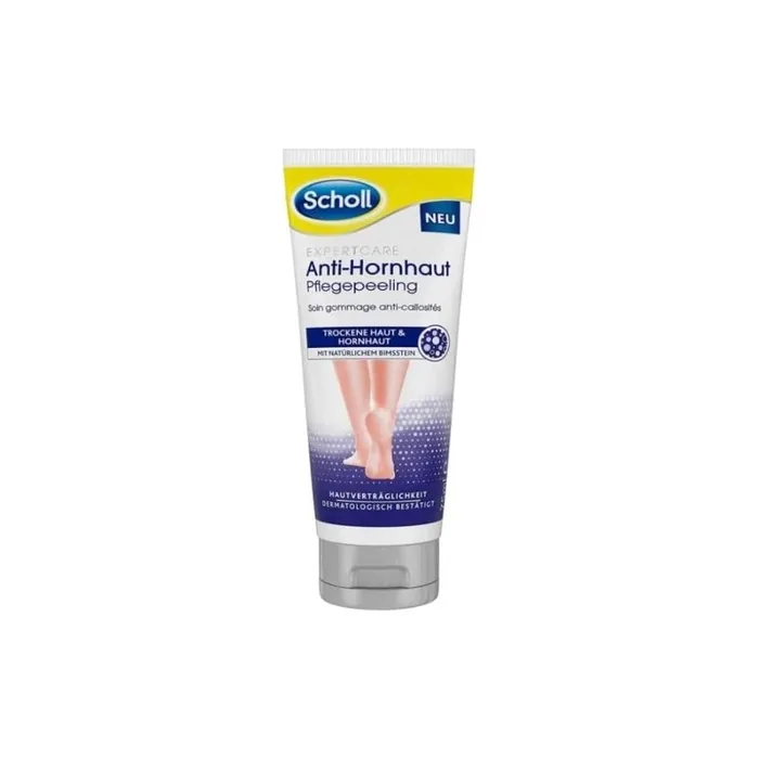 Scholl EXPERTCARE Anti-Corn Care Peeling Foot Care for Dry Skin & Corns 75ml - Washable Formula with Natural Pumice Stone - Dermatologically Tested