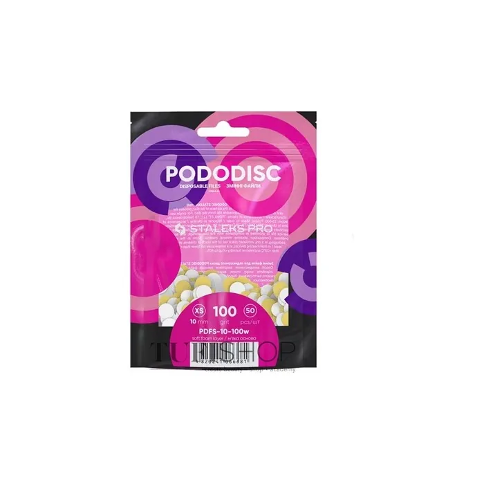 Staleks Refil Files On Soft Base For Pedicure Disc Xs 100 Grit, White 50 Pieces