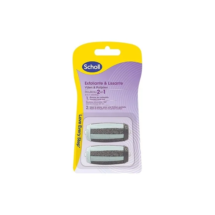 Scholl Replacement Rollers 2-in-1 Peeling & Straightener Refill for Foot Rasp