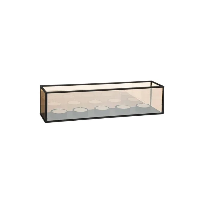Atmosphera Glass Infinity Candle Holder 34 x 82 cm Black - Pack of 5