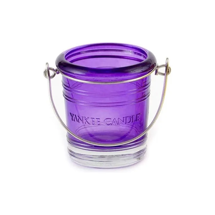 Yankee Candle Glass Bucket Votive Holder Purple 5.6 x 0.4 x 4.5 cm
