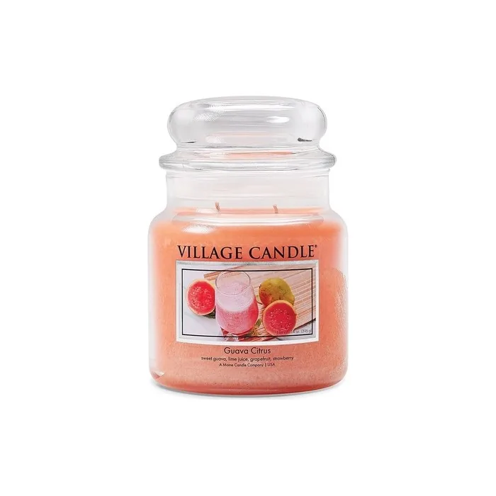 Village Candle Guava Citrus Medium Glass Apothecary Jar Scented Candle 13.75 oz