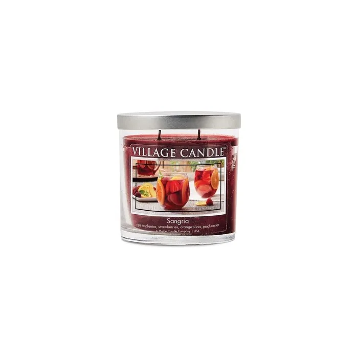 Village Candle Sangria Small Silver Lid Tumbler Scented Candle 7.5 Oz