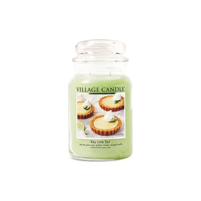 Village Candle Key Lime Tart Large Glass Jar Candle Tradition Edition with 2-Wick Technology