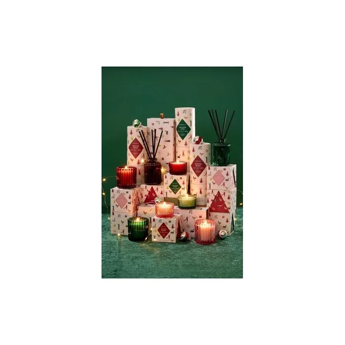 Paddywax Christmas Ribbed Glass Reed Diffuser Balsam & Fir