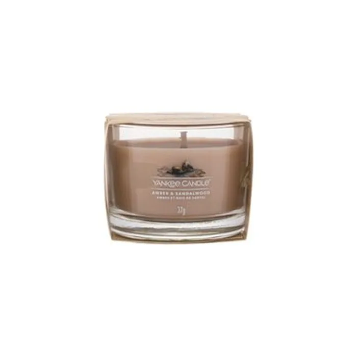 Yankee Candle Amber Sandalwood Votive Candle In Glass