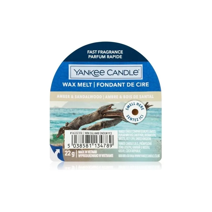 Yankee Candle Amber Sandalwood Scented Wax 22g