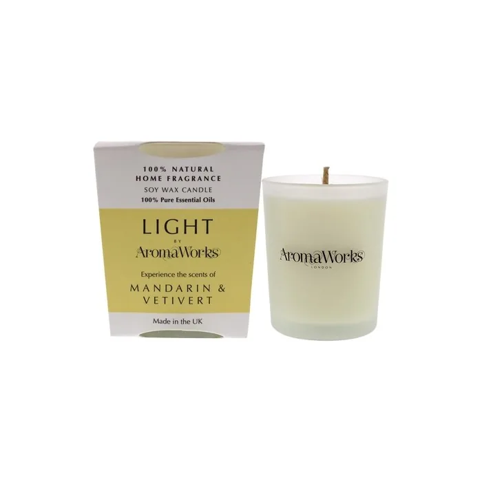 Aromaworks Light Candle Small Mandarin and Vetivert Unisex Candle 2.65 Oz