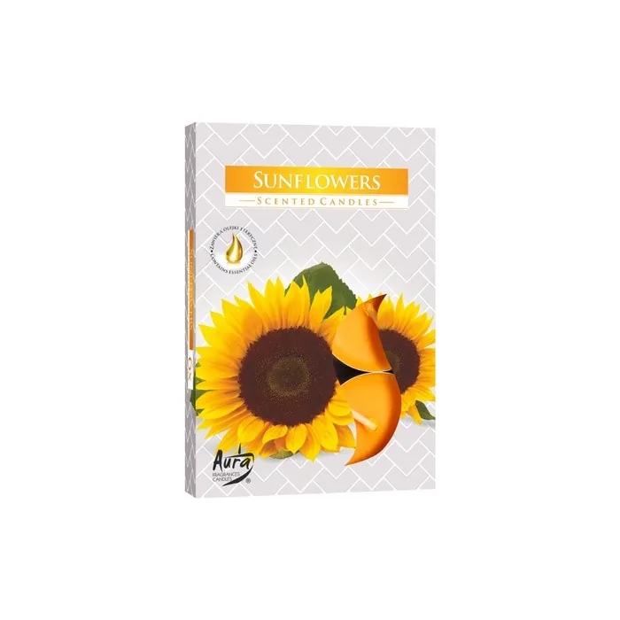 Bispol Aura Scented Tealights Sunflower 6 Pieces