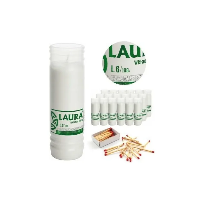 Bispol Laura L6 Paraffin Candle Insert 21cm 108 Hours