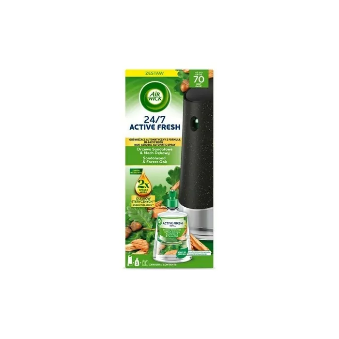 Air Wick Active Fresh Automatic Air Freshener Sandalwood & Oak Moss 228ml - Set