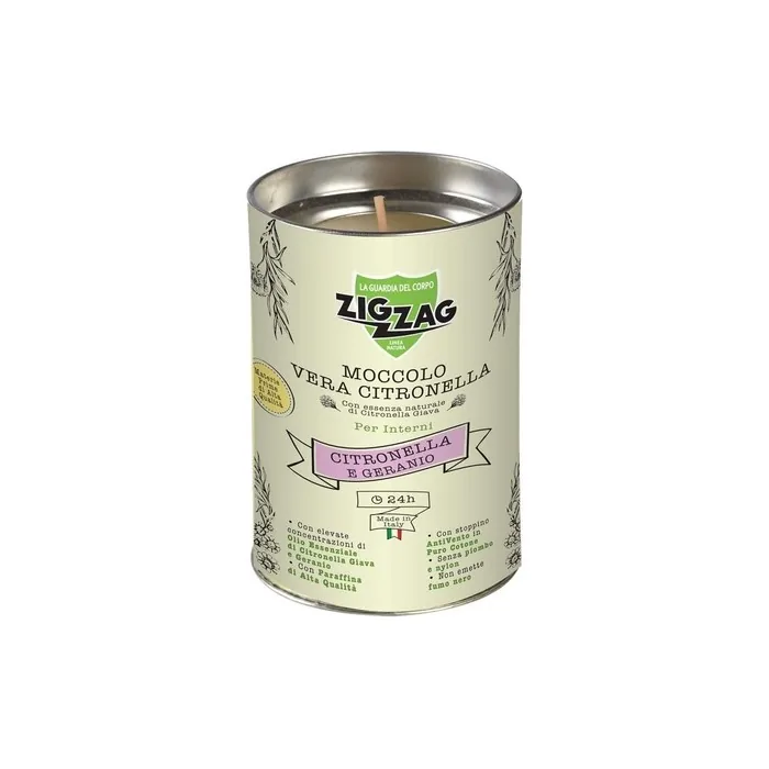 Zig Zag 790 Candle, Geranium And Citronella, Moccolo For Interior, 24 Hours