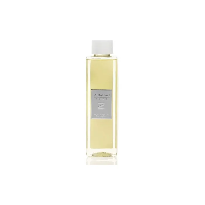 Millefiori 41REMLS Legni und Spezie Refill Bottle 250ml for Zona Room Fragrance Diffuser - Yellow Plastic 3.8 x 0.4 x 16.5cm