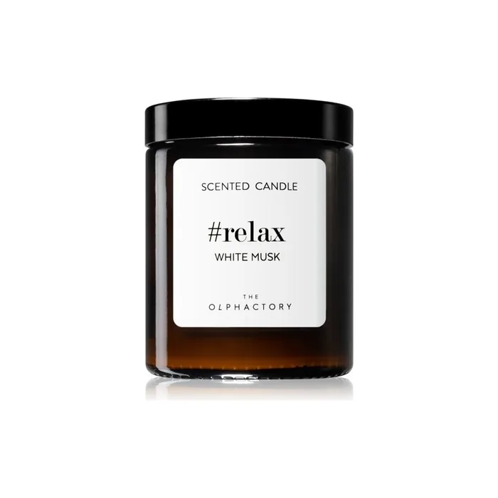 Ambientair Olphactory White Musk Scented Candle Brown Relax 135g