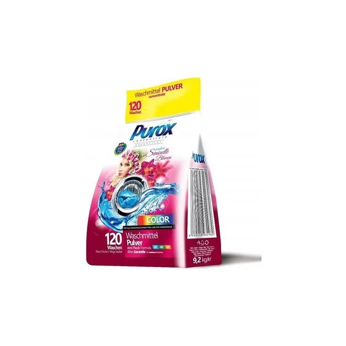 Clovin Purox Color Washing Powder 9.2kg for Colored Fabrics - 120 Washes with Floral Scent