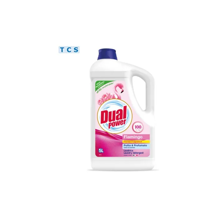 DUAL POWER Flamingo Washing Machine, Liquid Detergent Floral Scent 100 Washes 5L