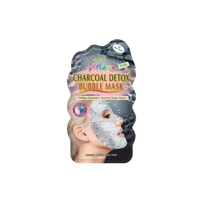 7th Heaven Charcoal Detox Bubble Sheet Face Mask with Purifying Charcoal for a Brighter Complexion