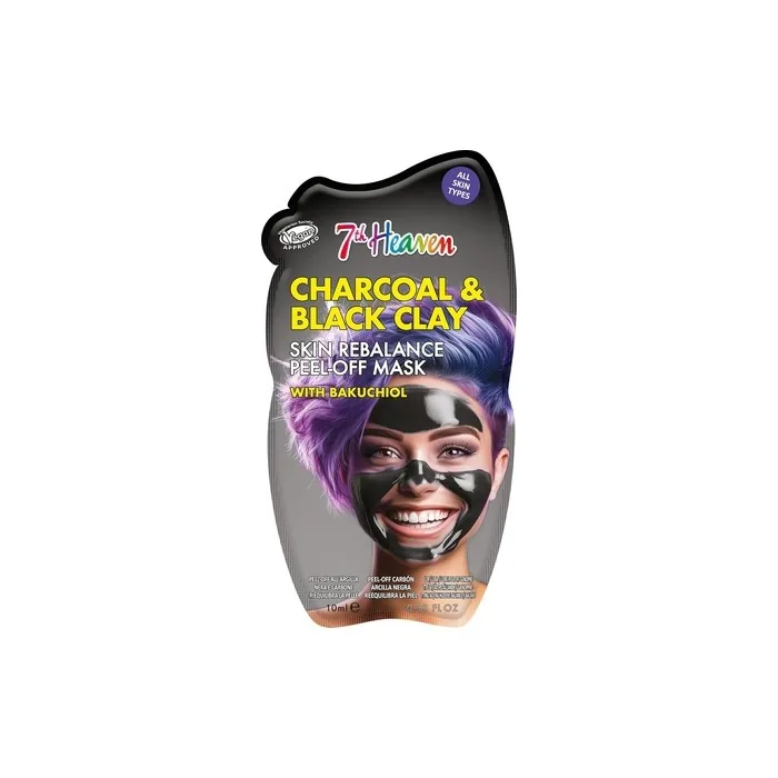 7th Heaven Charcoal Clay Peel Off Face Mask With Bakuchiol Skin Rebalance