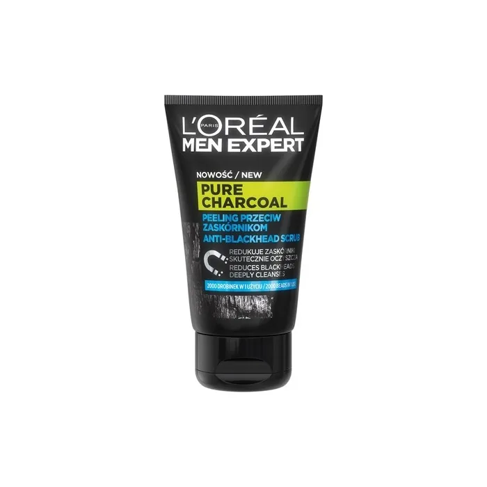 L'Oreal Men Expert Pure Power Charcoal Scrub 100ml - Effective Against Blackheads