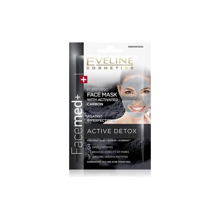 Eveline Active Detox Face Mask with Active Carbon for Combination and Oily Skin 5ml