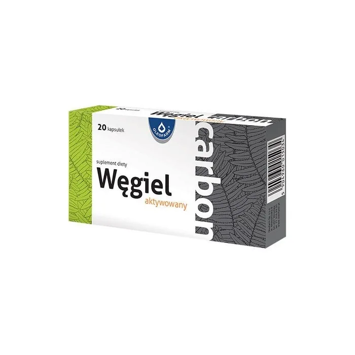 Activated Charcoal 20 Capsules Made from Natural Ingredients like Wood and Peat