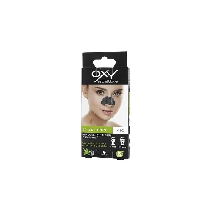 Oxy Black Strips Face with Aloe Extracts and Plant Charcoal 8 Strips