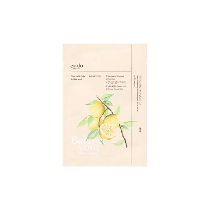 Ondo Charcoal & Yuja Bubble Mask 25g