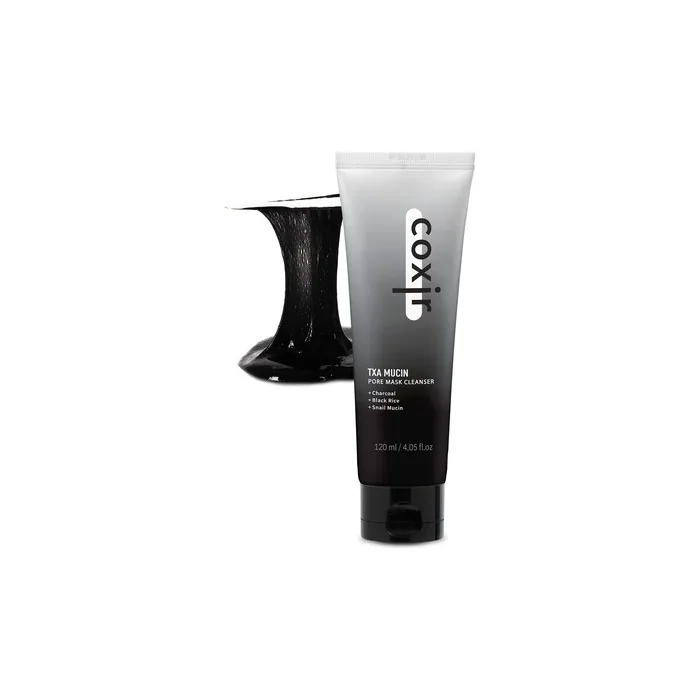 Coxir Txa Mucin Pore Mask Cleanser with Tranexamic Acid, Charcoal, and Black Rice