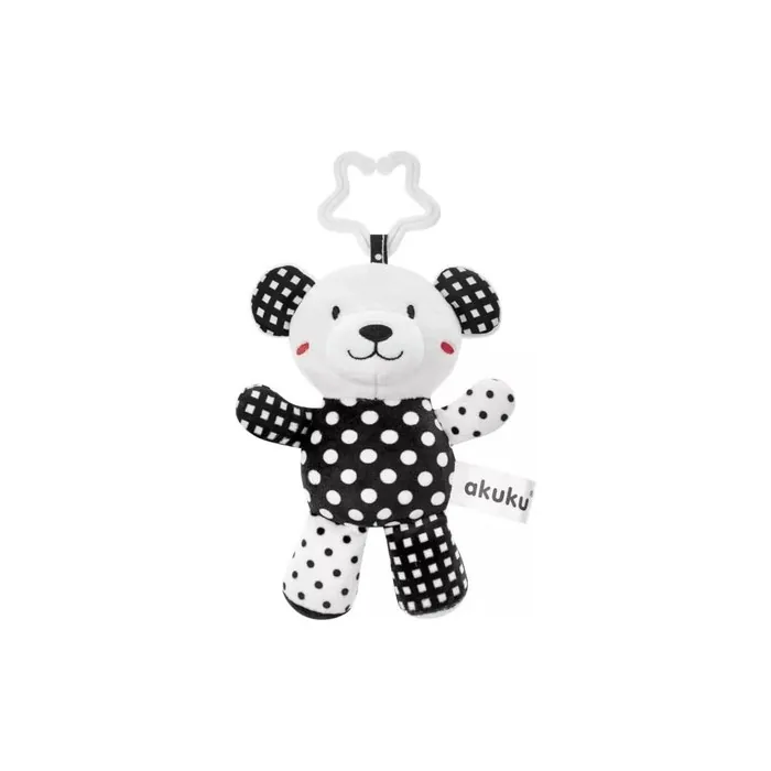 Akuku Teddy Bear Pendant Black and White