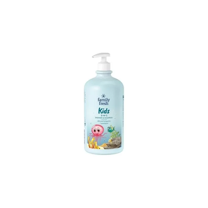 Kids Shower Gel and 2-in-1 Shampoo for Children 1000ml Family Fresh