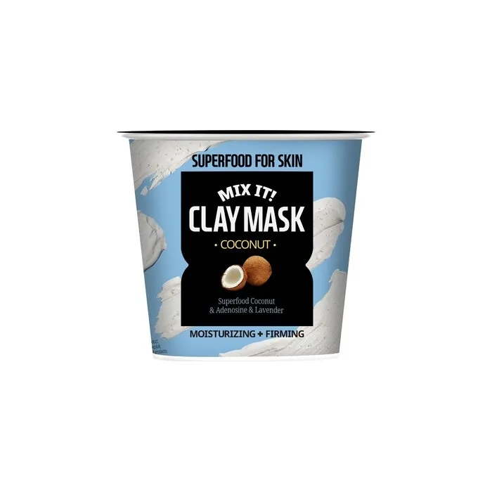 Farmskin Superfood Coconut Moisturising And Firming Mix It Clay Mask 25ml With Hyaluronic Acid And 12g Coconut Powder