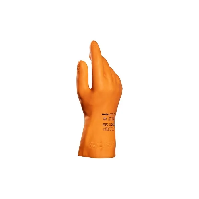 Alto 299 Industrial Reusable Latex Cleaning Gloves, Long Lasting Chemical
