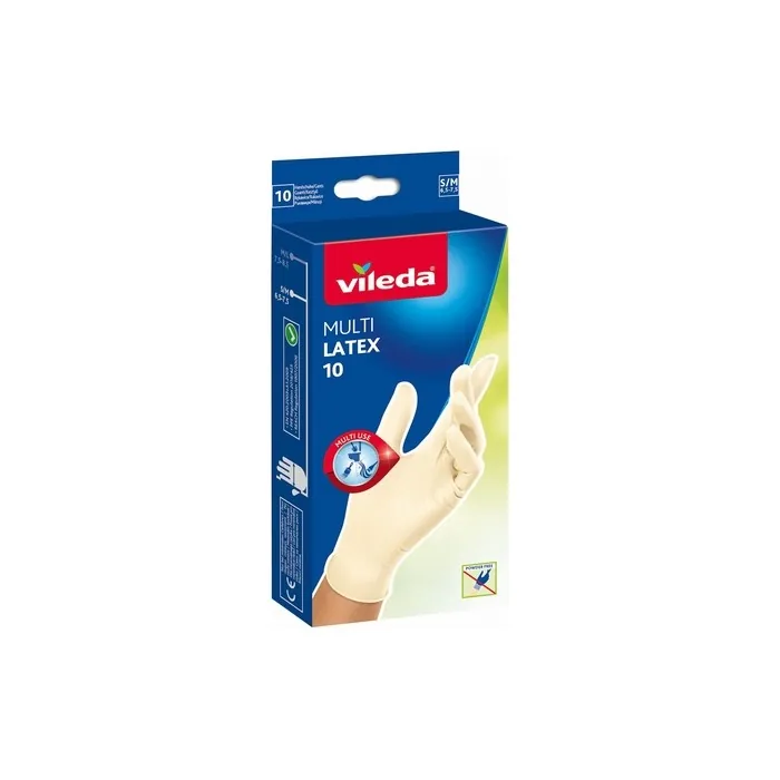 Vileda 10-Pack Multi-Latex Disposable Gloves - Size Sm
