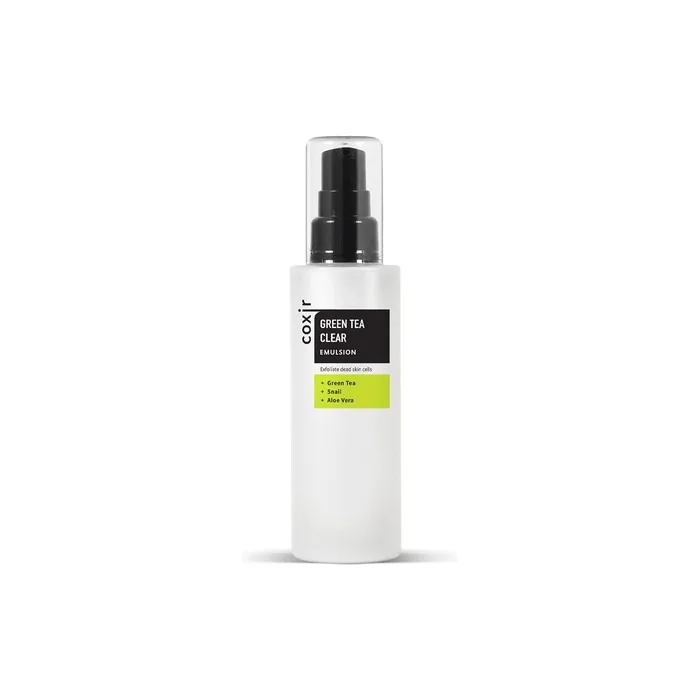 COXIR Green Tea Clear Emulsion 100ml 3.38oz to Soothe and Hydrate the Skin