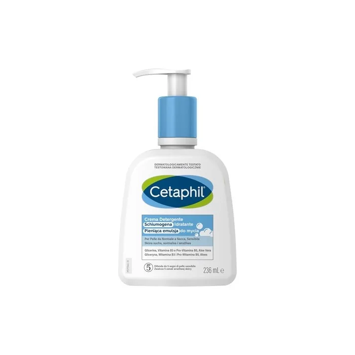 Cetaphil Moisturizing Foam Cleanser For Normal Dry And Sensitive Skin With Aloe Vera 236ml