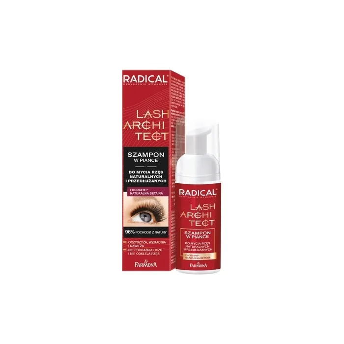 Farmona Radical Lash Architect Foam Shampoo For Cleaning Natural And Extended Eyelashes 50ml