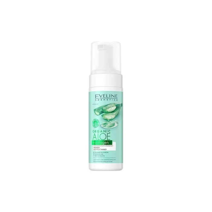 Eveline Cosmetics Organic Aloe + Collagen 3-in-1 Cleansing and Soothing Face Foam
