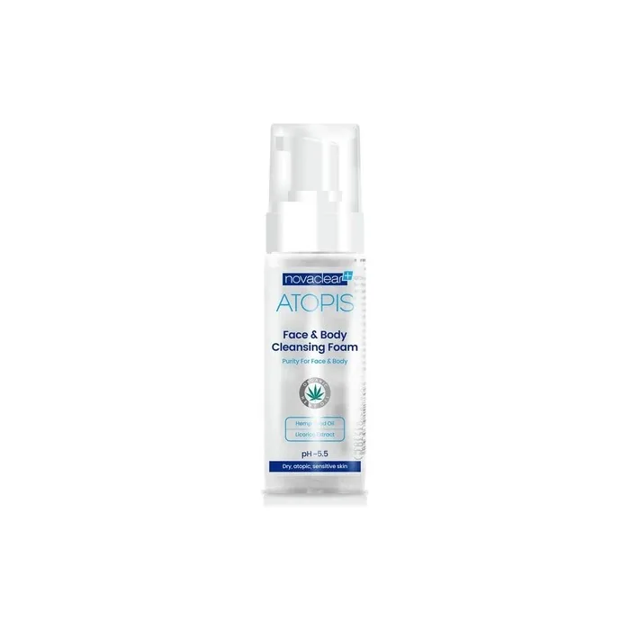 NovaClear Organic Hemp Seed Oil Cleansing Foam for Face and Body