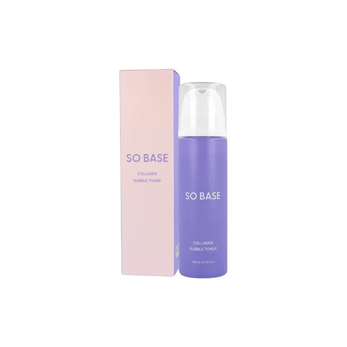 So Base Collagen Bubble Toner 140 Ml - Brightening Foam Toner With Collagen And Peptides